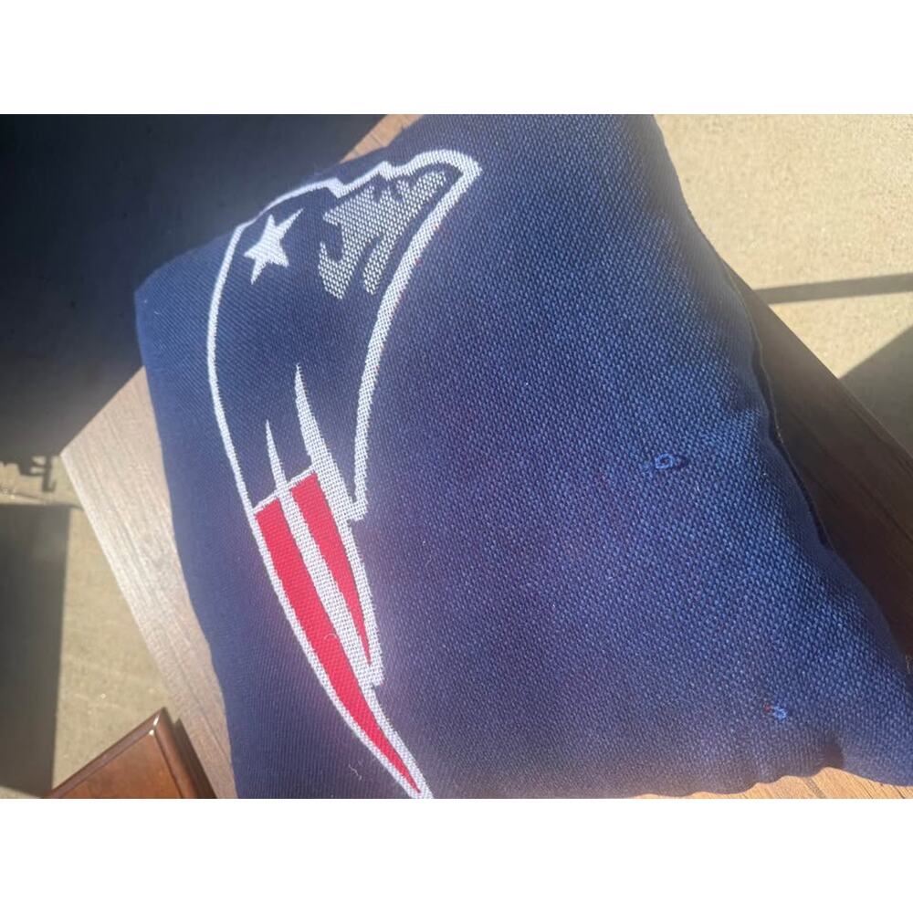 Pair of New England Patriots Football Knit Throw Pillows - Picture 4 of 6